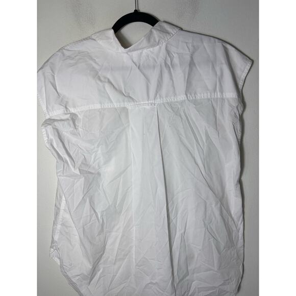 Amo White Sleeveless Cotton Button Up Top Sz M - Picture 2 of 2